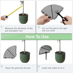 11.8In 3Pcs Grids Plant Pot, Cuttable Covers Flower Pot with 24 Stakes, Abs Plant Protectors Flower, Stoppers Digging Pets for Outdoor Indoor Plants