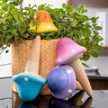 Terracotta Self Watering Spikes, 4 Pack Mushroom Self Watering Planter Insert, Vacation Plant Slow Release Watering Devices for Indoor Outdoor Plants