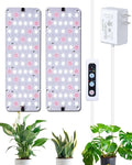 DOMMIA Panel Grow Light for Indoor Plants, 20W Ultra-Thin Full Spectrum LED Grow Light for Shelf & Cabinet, Dimmable with 6/12/16H Timer, Cold White, 2-Pack