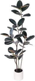 Yepdin Artificial Rubber Tree - 6 FT Tall Fake Tree with Pot - Large Artificial Plants Indoor, Lifelike Branches & Foliage - Faux Plants Indoor for Home Office Living Room Floor Patio Greening