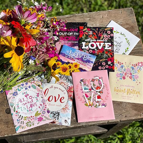Love Bouquet Wildflower Packets, 25 Packets for Planting - Garden Seeds to Grow Live Plants - A Beautiful Valentines Gift - Bentley Seed Co.