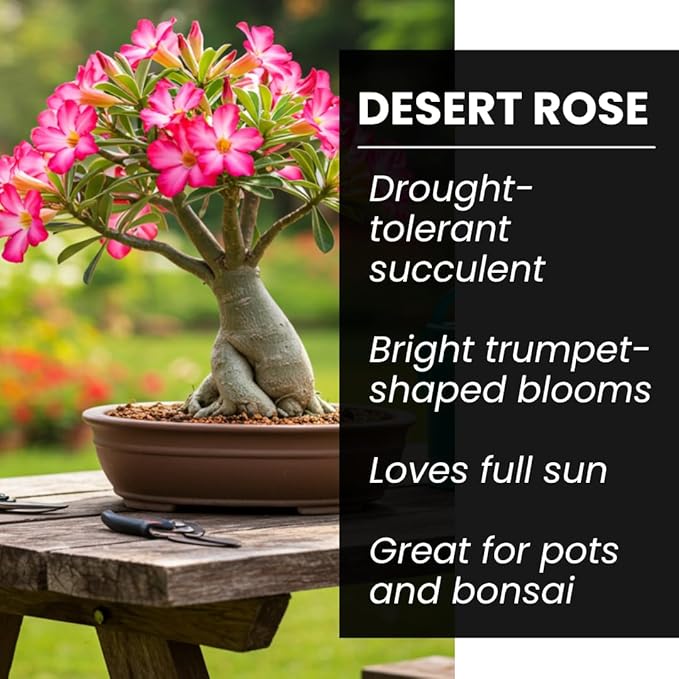 Mixed Color Desert Rose Seeds | Easy to Grow Adenium Obesum - Exotic Bonsai Plant (20 Seeds)