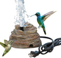 Bird Bath Water Fountain Resin Rock Fountain with 9.8ft Cord Length Water Pump Rock Waterfall for Hummingbird Birdbath Outdoor Decor for Garden Lawn Fish Tank and Aquariums (Brown)