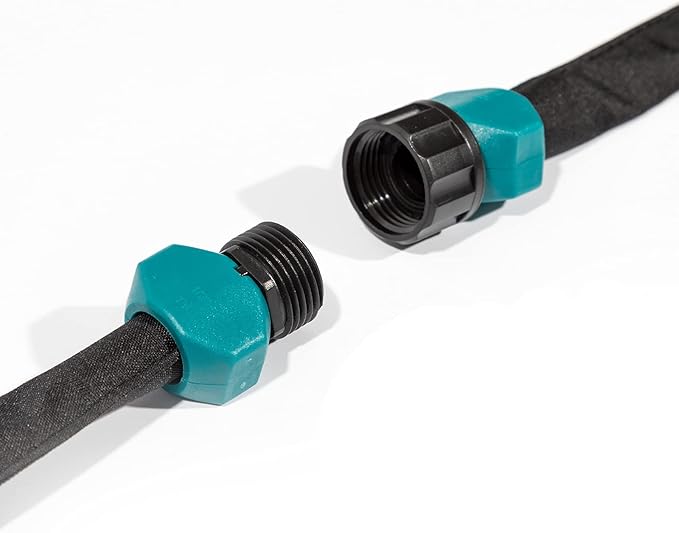 LINEX Flat Soaker Hose 150 ft for Garden Beds, Drip Hose 1/2'' x 75 ft 2 Pack Save Water 80%, Heavy Duty Irrigation Sprinkler Hose