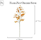 6 PCS Long 36" Artificial Flower Dancing Orchid Stems w Stretching Branches Design & Fake Silk Petals for Indoor Home Decoration Shop Office Decor Floral Arrangement Living Room Garden Party (Orange)