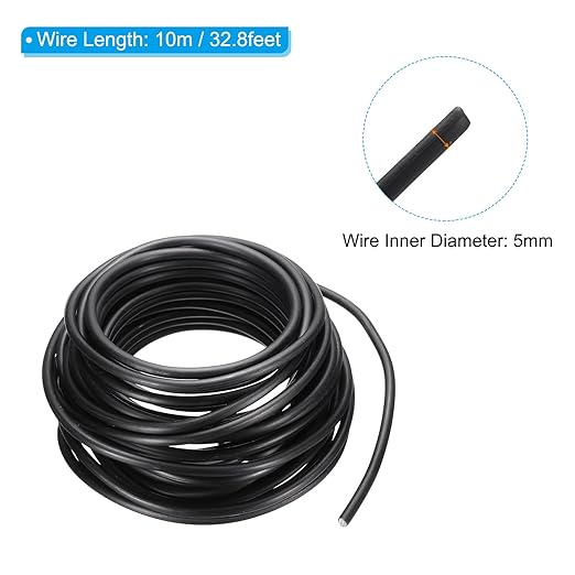 PATIKIL 5mm Bonsai Training Wire, 1 Roll Floral Wire Stems Anodized Aluminum Tree Wire 32.8 Feet Total for Gardening Branch Fixing, Black