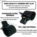 Greenhouse Clamps for3/4-1 Inch PVC Pipe, Greenhouse Hoops,Support Frame,Grow Tunnel,Plant Support Garden Stakes.Pure Black Garden Clips for Fixing Plant Cover, Plastic Sheeting, Film Row Cover, Net.