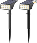 WENATY Solar Spot Lights Outdoor Waterproof IP65, Bright LEDs Solar Landscape Lighting for Outside Garden Yard, Solar Powered Spotlights for Accent Uplighting Backyard Statue Palm Tree, 2 Pack/Warm