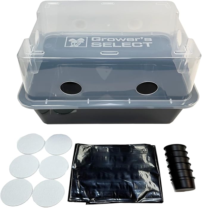 Myco Labs Grower's Select Mushroom Monotub Fruiting Chamber with Filter Disks and Liner