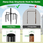 ANIDEER 72" Shepherds Hooks for Outdoor, Heavy Duty Garden Bird Feeder Pole for Hanging Bird Feeder, Plant Baskets, Solar Light Lanterns, Outdoor Plant Hanger Hook with 7 Base Prongs,1 Pack