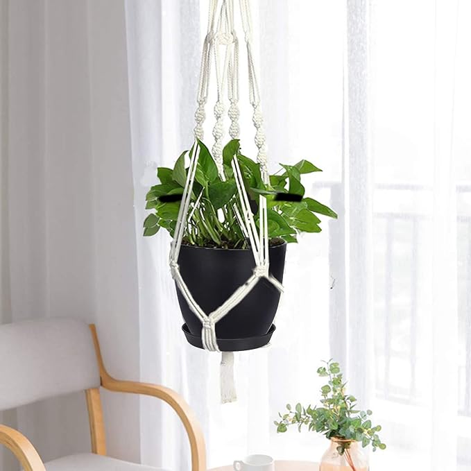 SwinDuck Plant Pots, 12 Pack 6 inch Modern Plastic Planters with Drainage Holes and Saucers for Indoor Outdoor Plants and Flowers, Black