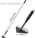 YEELOR Triangle Garden Hoe, Carbon Steel Push-Pull Weeding Tool, Equipped with 57.5" Stainless Steel Long Handle – A Long-Handle Weeder for Digging, Weeding, Hoeing and Loosening Soil