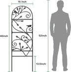 AMAGABELI 2 Pack Garden Trellis for Climbing Plants Outdoor Trellis 46" x 15" Climbing Rose Trellis Metal Trellis for Vines Flower Patio for Grape Cucumber Clematis Decorative Trellis Black
