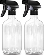 Cleaning Spray Bottles for Plants Misters Inside, 2 Pack 16.9 oz Squirt, Water Spray Bottle Mist Sprayer, No Leak Hair Mister Empty with Adjustable Nozzle (Transparent)