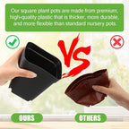 RooTrimmer Square Nursery Pots 5.5 Inch, Plastic Plant Pot with Drainage Holes, 30 Pcs Reusable Seedling Starter Pots Garden Flower Pots Planters for Indoor Plants, Transplanting, Succulents, Cuttings
