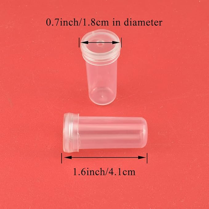 HAHIYO 60PCs 1.6X0.7Inch Transparent Plastic Floral Tubes Floral Water Tubes Flower Vials with Silicone Caps for Plants Fresh Flowers Arrangement Decoration Milkweed Cutting Florist Supplies