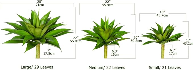 22' Artificial Plant,Artificial Agave Plants,Faux Plants for Outdoors,Artificial Plant Outdoor,Large Uv Resistant Fake Agave Planters for Indoor and Outdoor Decorating (1PCS)
