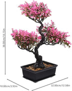 Artificial Bonsai Tree, Fake Potted Bonsai Plants Decoration, Simulation Faux Plants Decor, Desktop Realistic Welcoming Pine Ornament for Home Office Entryway Chests Decor, Pink