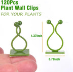 ALLWIN Plant Climbing Wall Clips - 120Pcs,Plant Hooks for Vines, Money Plant Clips (Green)