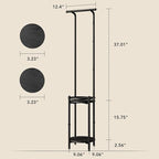 Homsorout Plant Stand Indoor Outdoor - Heavy Duty Metal 2-tier Hanging Plant Holder Space-Saving Iron Plant Stands Tall Plant Shelf for Living Room Garden Balcony（Black）