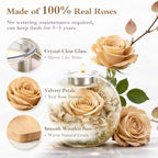 Preserved Real Rose in Glass with Scented Candles for Mom Her Wife Girlfriend Grandma Birthday Anniversary Romantic