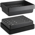 RooTrimmer 10 Pack Seed Starter Trays - Heavy Duty Plastic Flats, Fits 54 Cell Plug Tray, Seedling Tray for Carrying and Holding Plant Nursery Pot,Seed Germination & Plant Propagation (TD377)