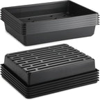 RooTrimmer 10 Pack Seed Starter Trays - Heavy Duty Plastic Flats, Fits 54 Cell Plug Tray, Seedling Tray for Carrying and Holding Plant Nursery Pot,Seed Germination & Plant Propagation (TD377)
