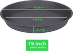 Plant Saucer, 2 Pack Largee Plant Saucer 18 19 inch (19", Cement Gray)
