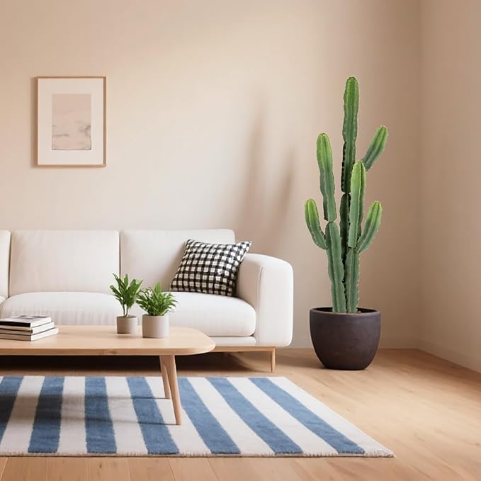 Nafresh UV-Resistant Artificial Fake Cactus Plants 5ft – Large Faux Cowboy Cactus for Indoor & Outdoor Home, Office, or Garden Decor