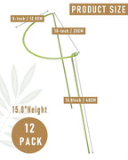 12-Pack Plant Support Stakes, Steel Stakes for Indoor Plants, Monstera & Peony Support, Tall Plant Sticks for Snake Plant, Climbing Vines, Metal Garden Stakes (10" W x 15.8" H)