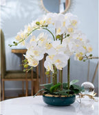 Orchid Artificial Flowers Faux Orchids Classic Orchids Artificial Living Room Planter Artificial Phalaenopsis Flowers Home Furnishing Artificial Flower Natural Look