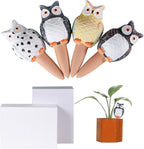 4 Pack Plant Watering Devices, Owl Shape Terracotta Watering Stakes, Vacation Self Watering Planter Insert, Large Self Watering Globes for Indoor Outdoor Plants