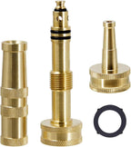 Twinkle Star Solid Brass Heavy Duty Adjustable Twist Hose Nozzle Jet Sweeper Nozzle, TWIS3231
