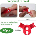 XINHUIDALSQ 60 PCS Low-Pressure Plant Training Clip, 90 Degrees Plant Stem Trainer, Plant Training Clips Plant Bud Bender, Gentle Plant Clips(Red)