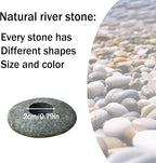 6 Pcs Natural River Stone Plant Weights for Aquarium, Pebble Aquatic Plants Fixed Ring, Aquarium Plant Anchors, Unique Shape & Size for Aquarium Landscape Decoration (0.79'' Hole Diameter)