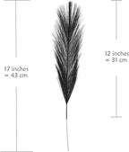 Artificial Pampas Grass Plants Fake Reeds Decoration Set of 28 Stems 17” Faux Florals Bulrush Fluffy Beige Branches for Boho Home Wedding Party Vase Fillers Christmas DIY Feathers Décor Black 28 Pcs