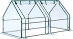 Ohuhu Portable Mini Greenhouse, 71"x36"x36" Greenhouses for Outdoors with Dual Large Zipper Doors & Ground Stakes, Waterproof & UV Protected Plastic Green House for Outside Garden Patio Transparent