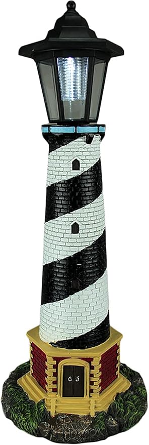 Guiding Light Black and White Solar LED Outdoor Figurine