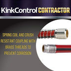 Kink Control Contractor Grade Hose with High Burst Strength, Spring Coil and Crush Resistant Couplings, Made in the USA 3/4 x 100 ft