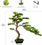 3ft（36in） Artificial Bonsai Tree Juniper Faux Plants Indoor Big Fake Plants Decor with Ceramic Pots for Home Table Office Desk Shelf Bedroom Living Room Decorations (Green)