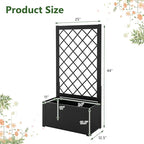 HAPPYGRILL 2 Raised Garden Bed with Trellis, 44” Metal Elevated Garden Box for Climbing Plants Vine, Outdoor Planter Box for Yard, Garden, Balcony