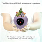 Smart Plant Pot with Expression, AI Intelligent Flower Pot for Indoor Decoration, Smart Garden Pot with Water/Light/Temperature Sensors, Ivy AI Planter (Purple（Big）)
