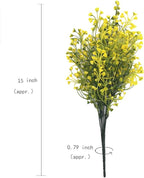 PASYOU Artificial Plants, Fake Bell Grass Flowers Plastic Greenery Lifelike Patio Yard Corridor Indoor Outdoor Home Garden Balcony Party Pot Planter Filler Table Arrangement Decoration Yellow 8 pcs