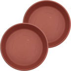 The HC Companies 17.5 Inch Classic Round Plant Saucer, Lightweight UV-Resistant Plastic Outdoor & Indoor Flower Pot Tray, 2-Pack Plant Pot Trays for Garden & Home Decor, Clay