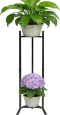2 Tier Plant Stand Indoor Outdoor, Heavy Duty Metal Shelf Flower Storage Plant Holder for Patio Living Room Balcony Garden, No Wobble Design (No Pots)
