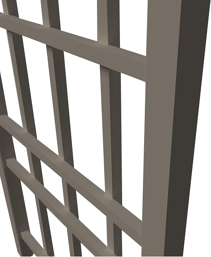 Dura-Trel Cottage 28 by 66 Inch Heavy Duty Weather Stabilized PVC Vinyl Outdoor Garden Patio Trellis with Ground Anchors, Mocha