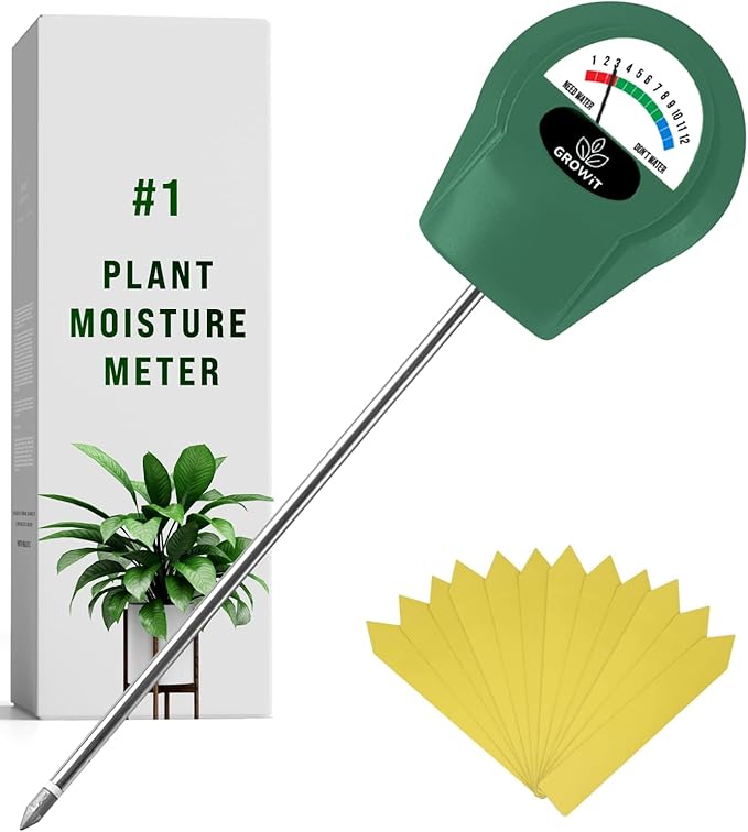 GROWIT Soil Water Monitor for Plants - Soil Moisture Meter | Hydrometer for Plants | Plant Moisture Meter Houseplants | Water Tester for Plants | Farming Indoor and Outdoor Plants- Hunter Green