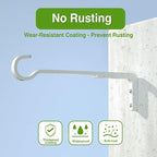 Saffruff 8 Inch 2 Pack White Heavy Duty Outdoor Plant Hangers, Iron Hanging Plant Brackets for Hanging Plants Outside, Metal Plant Hooks Plant Wall Hooks for Hanging Lantern, Bird Feeder