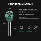 VIVOSUN Soil Tester, 3-in-1 Plant Moisture Meter Light and PH Tester for Home, Garden, Lawn, Farm, Indoor and Outdoor Use, Promote Plants Healthy Growth
