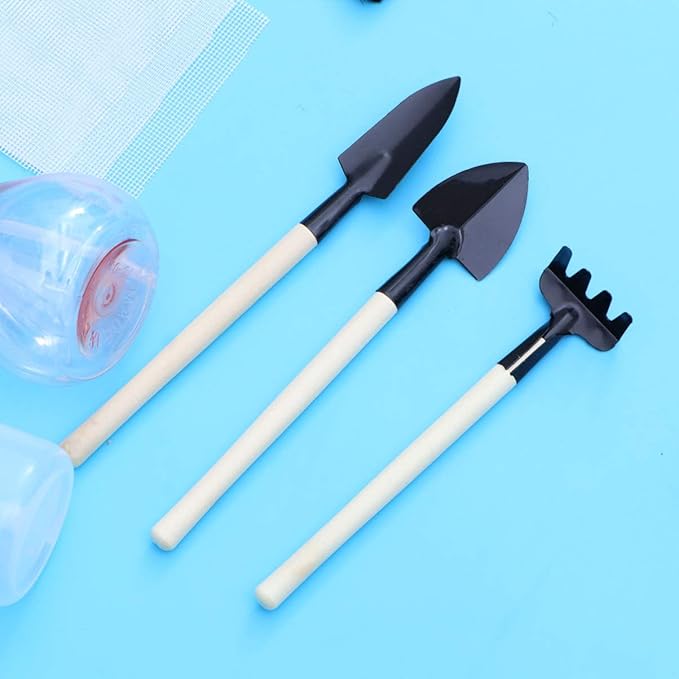 HEMOTON 16-Piece Succulent Gardening Tool Set Portable Planting Tools Kit Trowel Pruners Spray Bottle for Home and Professional Use for Small Plants and Indoor Gardening